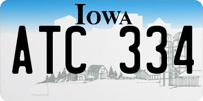 IA license plate ATC334