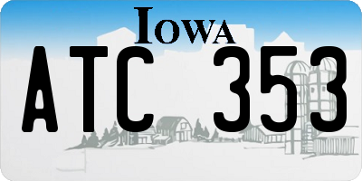 IA license plate ATC353