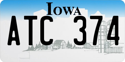 IA license plate ATC374