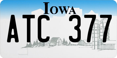 IA license plate ATC377