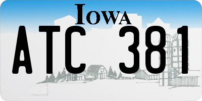 IA license plate ATC381