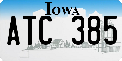 IA license plate ATC385