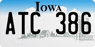 IA license plate ATC386
