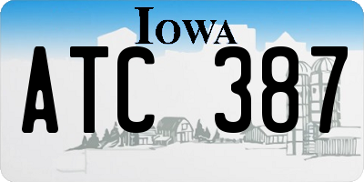 IA license plate ATC387