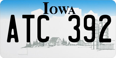 IA license plate ATC392