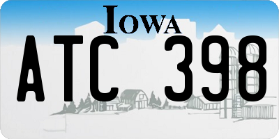 IA license plate ATC398