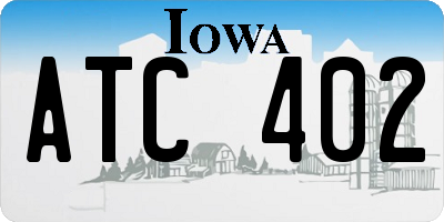 IA license plate ATC402