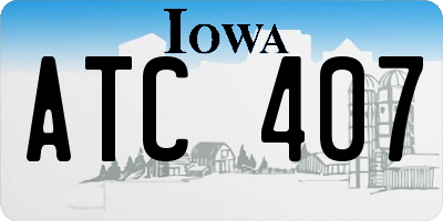 IA license plate ATC407