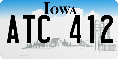 IA license plate ATC412