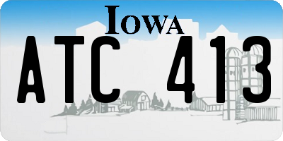 IA license plate ATC413