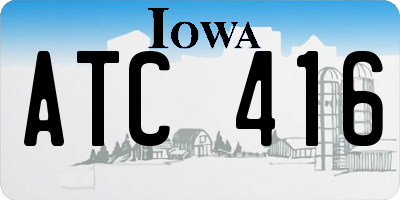 IA license plate ATC416