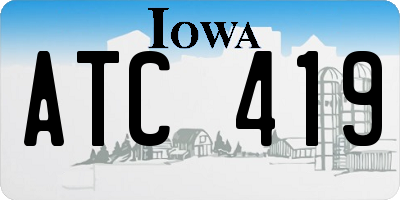 IA license plate ATC419