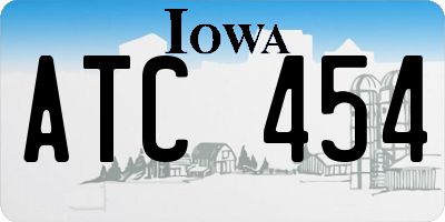 IA license plate ATC454