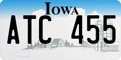 IA license plate ATC455