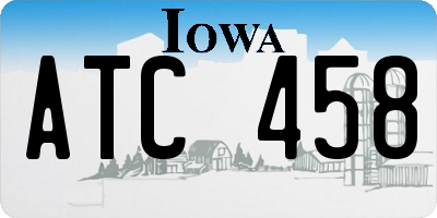 IA license plate ATC458