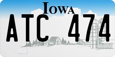 IA license plate ATC474