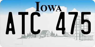 IA license plate ATC475