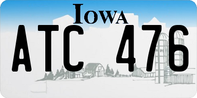 IA license plate ATC476