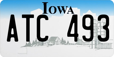 IA license plate ATC493