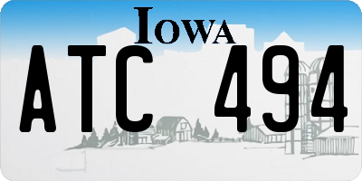 IA license plate ATC494