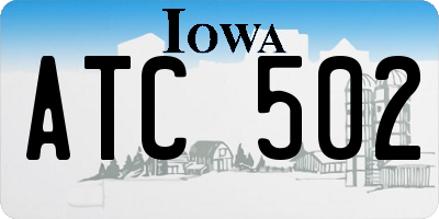 IA license plate ATC502