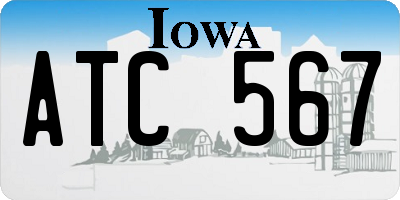 IA license plate ATC567