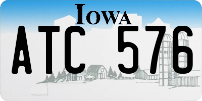 IA license plate ATC576
