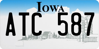 IA license plate ATC587