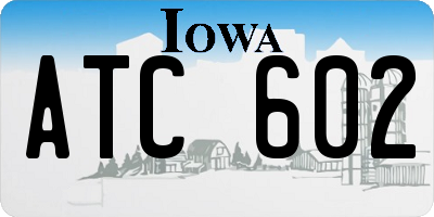 IA license plate ATC602