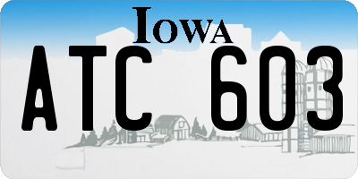 IA license plate ATC603