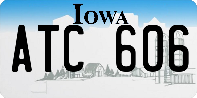 IA license plate ATC606