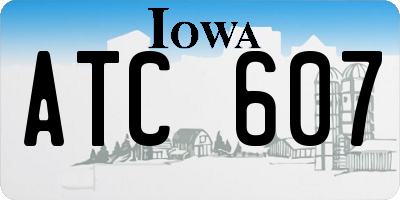 IA license plate ATC607