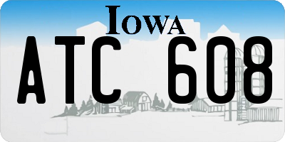 IA license plate ATC608