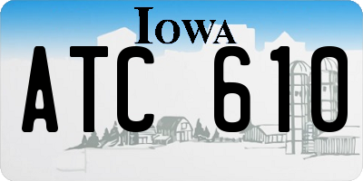 IA license plate ATC610