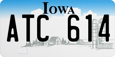 IA license plate ATC614