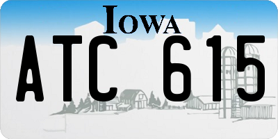 IA license plate ATC615