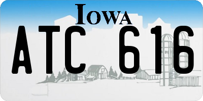 IA license plate ATC616