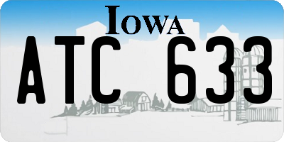 IA license plate ATC633