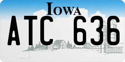 IA license plate ATC636