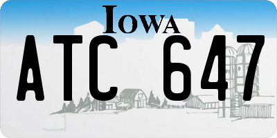 IA license plate ATC647