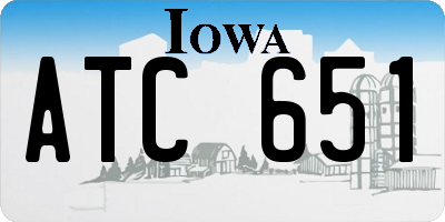 IA license plate ATC651