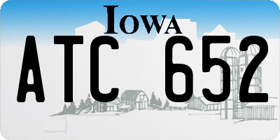 IA license plate ATC652