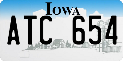 IA license plate ATC654