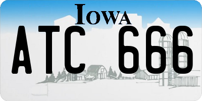 IA license plate ATC666