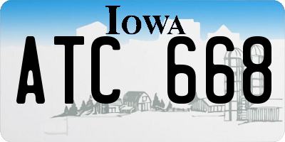 IA license plate ATC668