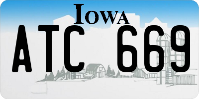 IA license plate ATC669