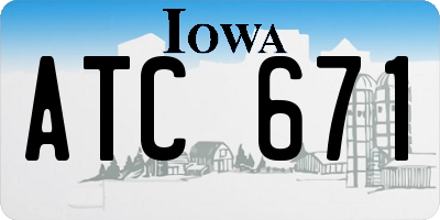 IA license plate ATC671