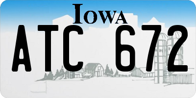 IA license plate ATC672