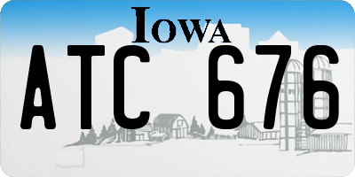 IA license plate ATC676