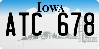 IA license plate ATC678